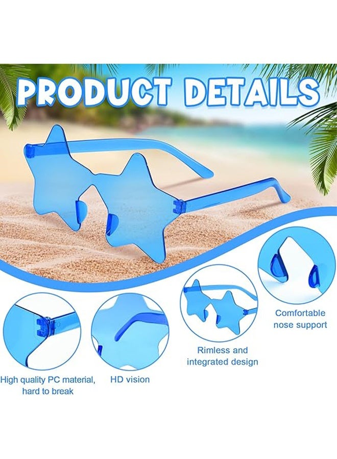 Ba Love 8 Pcs Star Shaped Rimless Sunglasses Frameless Star Sunglasses Transparent Candy Colour Glasses Tinted Eyewear Bachelorette Party Favours Photo Booth Props - Image 3